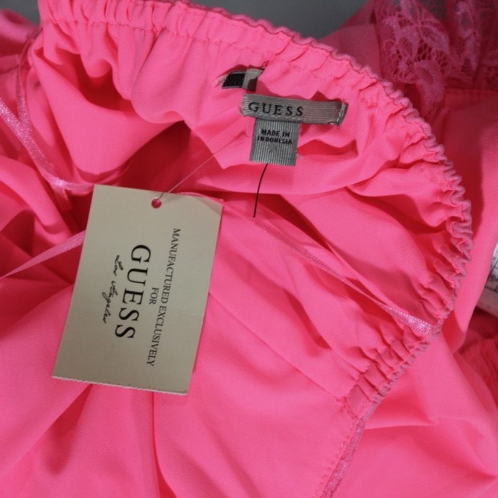 New GUESS The Flirty Pink Romper with Lace - Picture 8 of 8